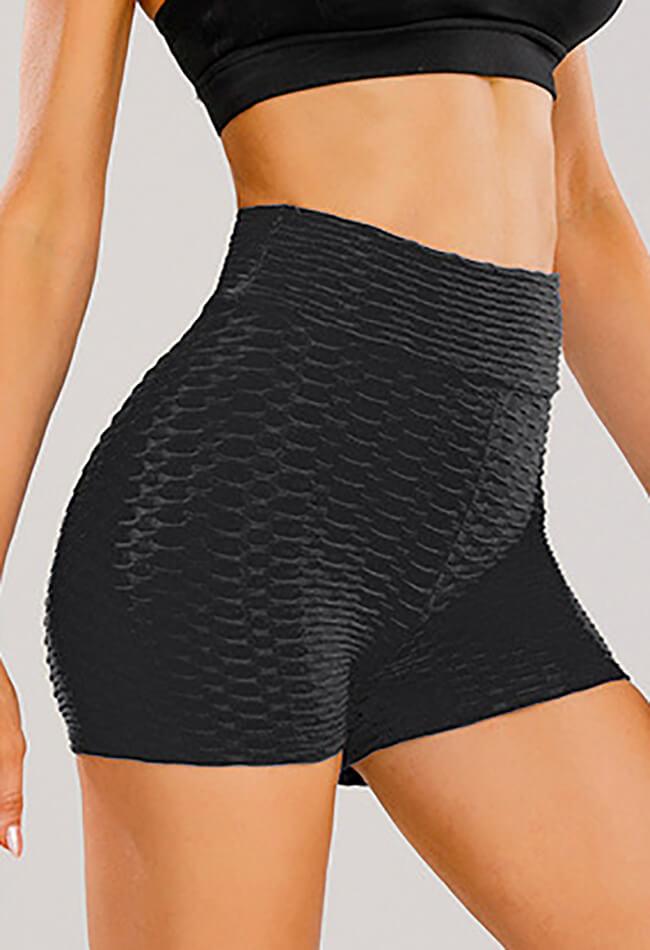 Jacquard Stretch Butt Lift Active Shorts - Mayzia