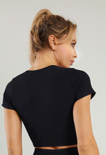 Solid Ribbed Cut-Out Seamless Top - Century - Mayzia