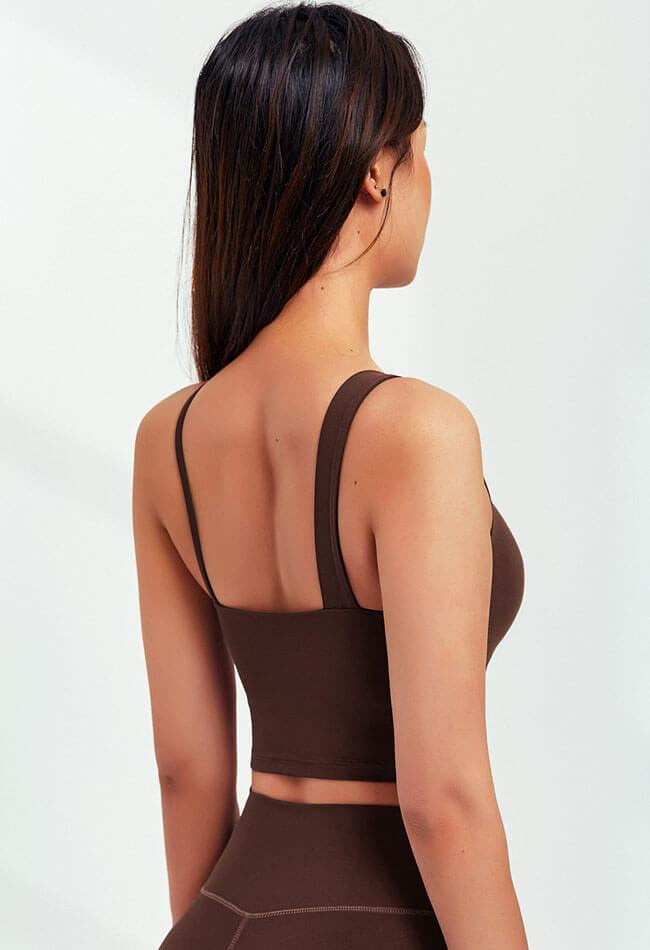 Asymmetrical Shoulder Backless Sports Bra - Selma - Mayzia