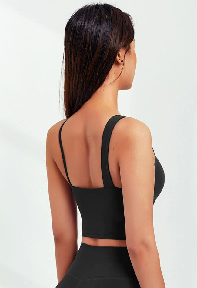 Asymmetrical Shoulder Backless Sports Bra - Selma - Mayzia