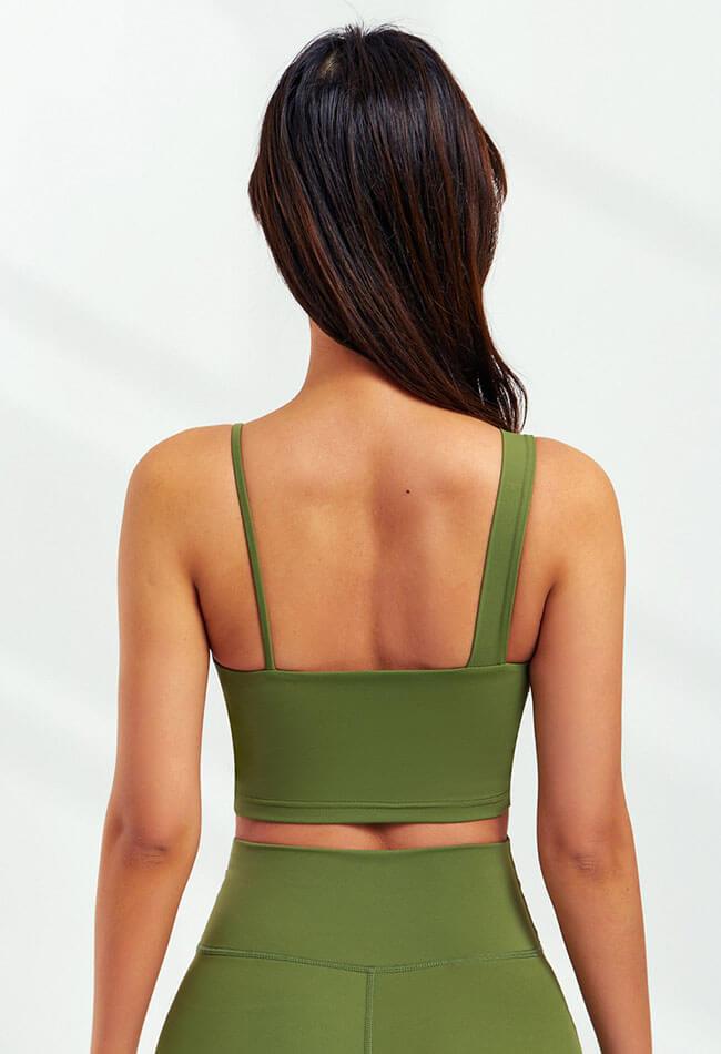 Asymmetrical Shoulder Backless Sports Bra - Selma - Mayzia