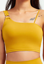 Asymmetrical Shoulder Backless Sports Bra - Selma - Mayzia