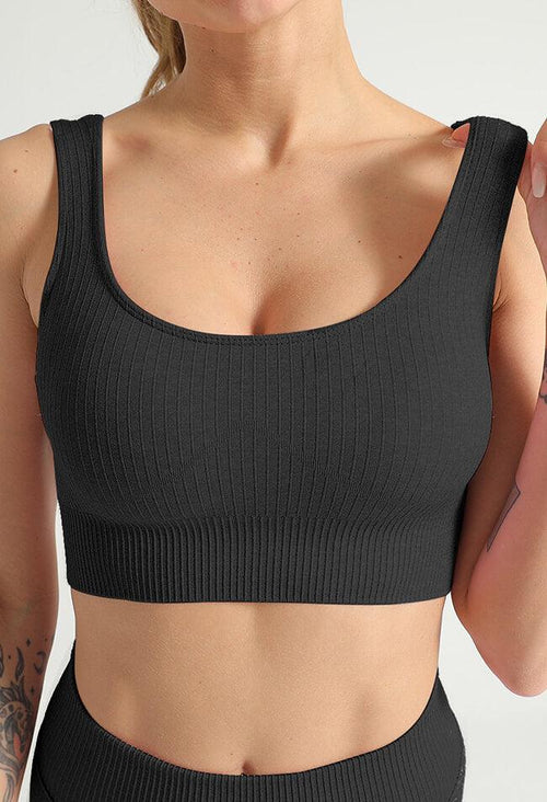 Basic Comfort Ribbed Seamless Sports Bra - The Elite - Mayzia