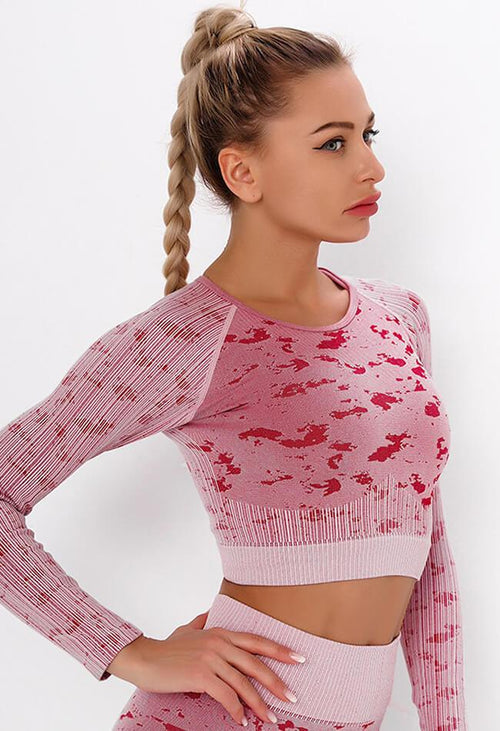 Camo Print Space Dye Sports Top -  Soldier - Mayzia