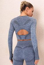 Cut-Out Contrast Seamless Top - The Bondi - Mayzia