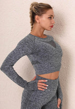 Cut-Out Contrast Seamless Top - The Bondi - Mayzia