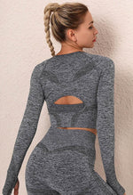 Cut-Out Contrast Seamless Top - The Bondi - Mayzia