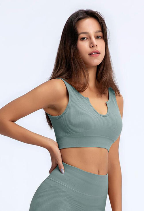 Cut-Out Seamless Sports Bra - Century - Mayzia