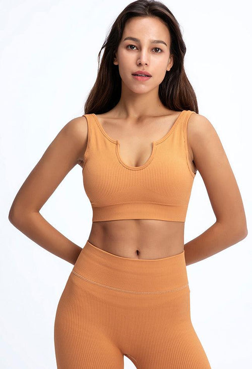 Cut-Out Seamless Sports Bra - Century - Mayzia