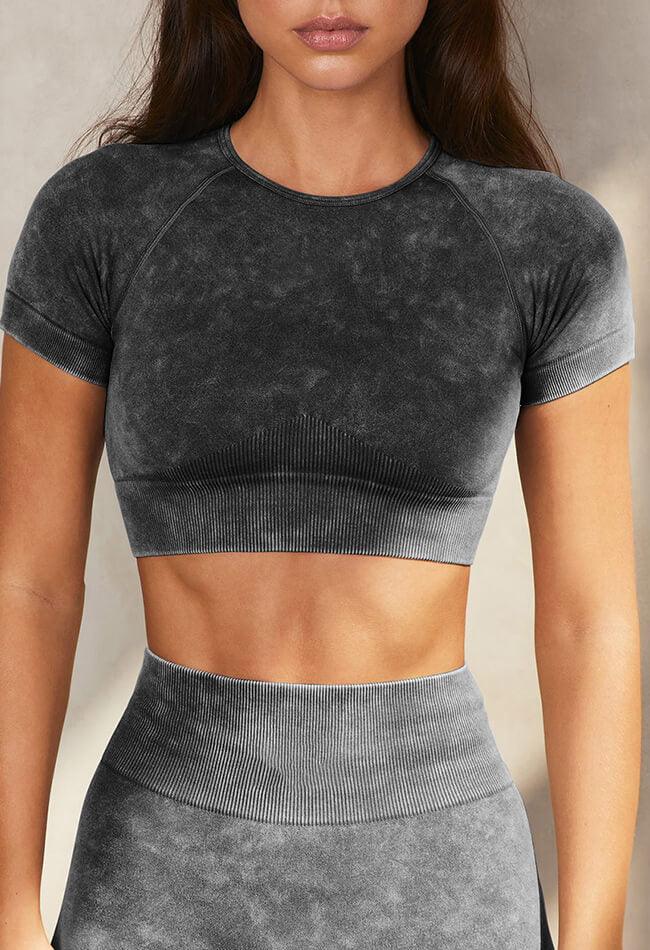 Feather Seamless Crop Top - Ezra - Mayzia