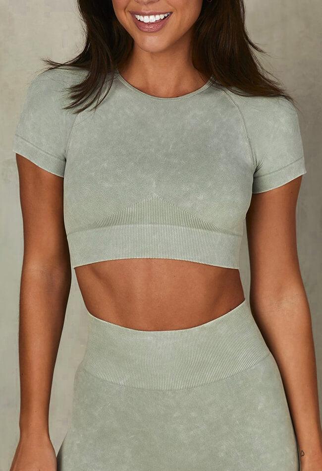 Feather Seamless Crop Top - Ezra - Mayzia