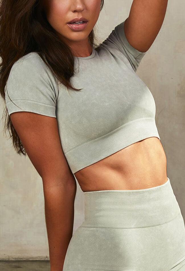 Feather Seamless Crop Top - Ezra - Mayzia