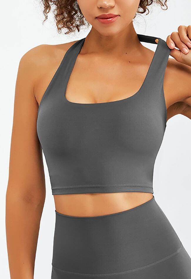 Halter Compression Square Neck Sports Bra Luna Mayzia