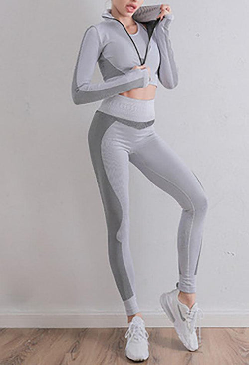 High-Waist Contrast Seamless Legging - Momentum - Mayzia