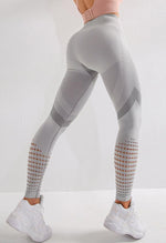 High Waist Seamless Hollow Out Leggings - Mayzia