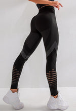 High Waist Seamless Hollow Out Leggings - Mayzia