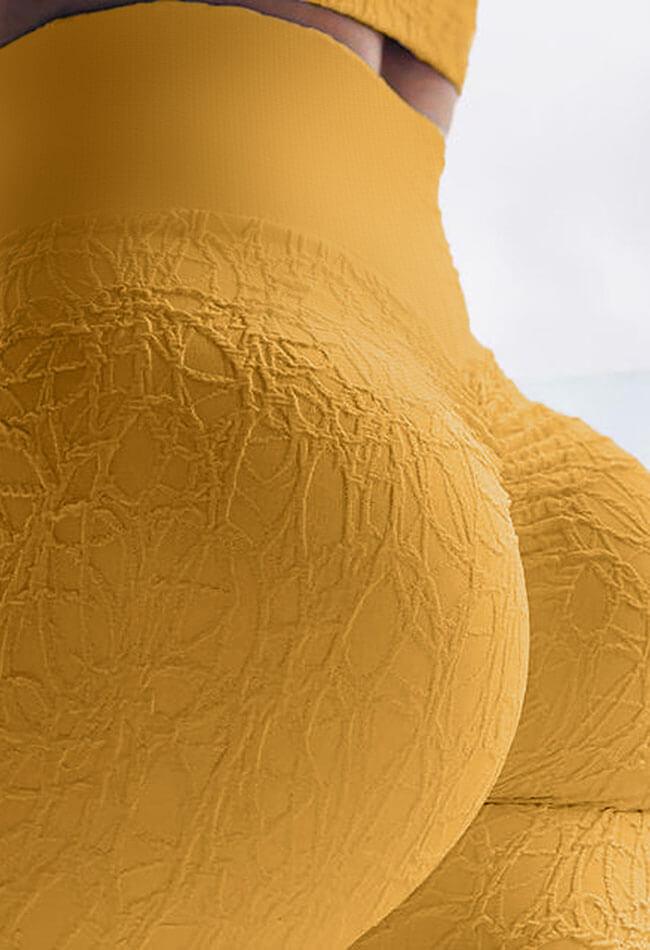High-Waist Wood Textured  Butt Lifting Legging - Mayzia