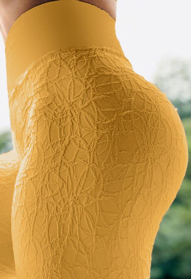 High-Waist Wood Textured  Butt Lifting Legging - Mayzia