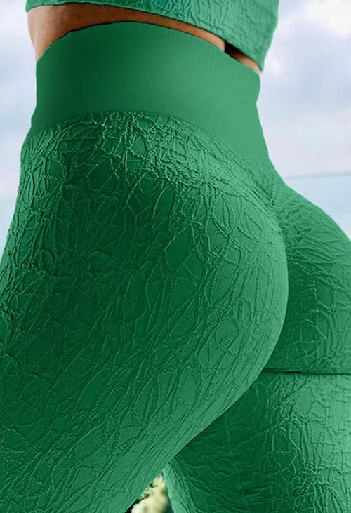 High-Waist Wood Textured  Butt Lifting Legging - Mayzia