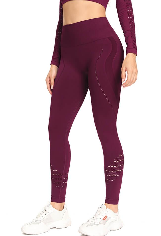 Hollow Out Seamless Legging - Vivid - Mayzia