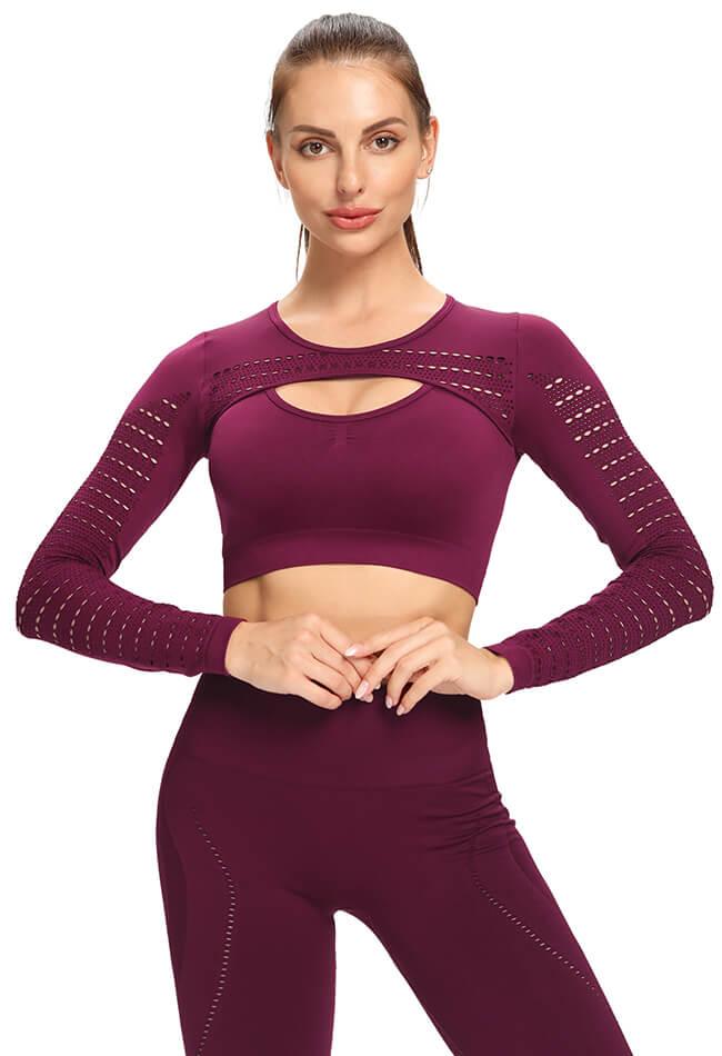 Hollow Out Seamless Top - Vivid - Mayzia