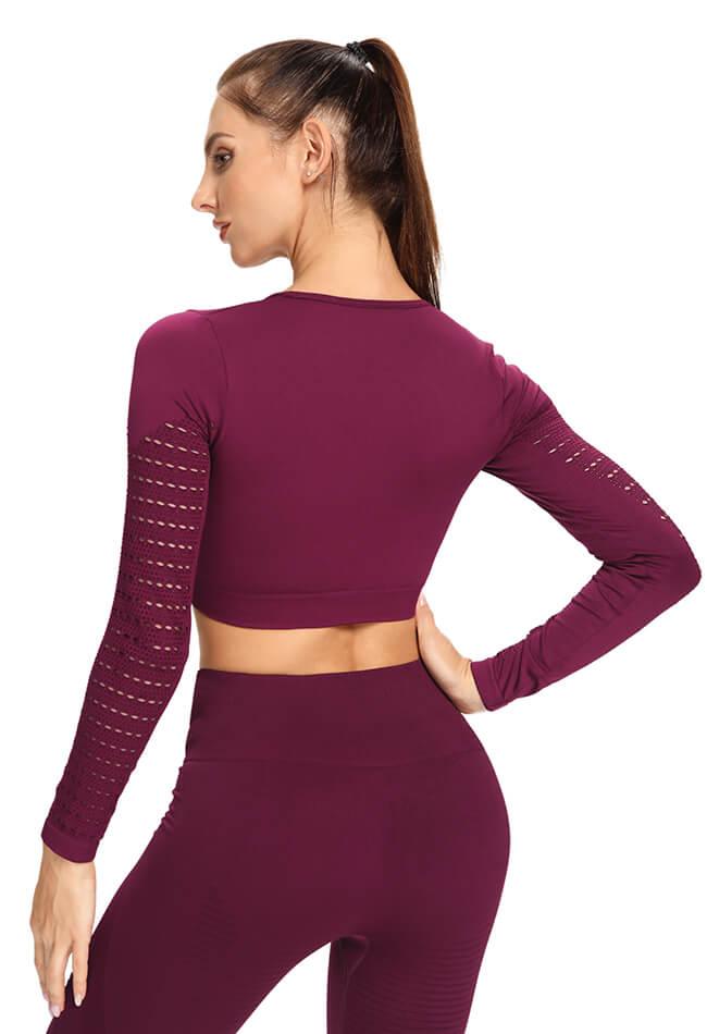 Hollow Out Seamless Top - Vivid - Mayzia