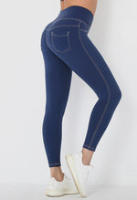 Imitation Denim Pocket Legging - Mayzia