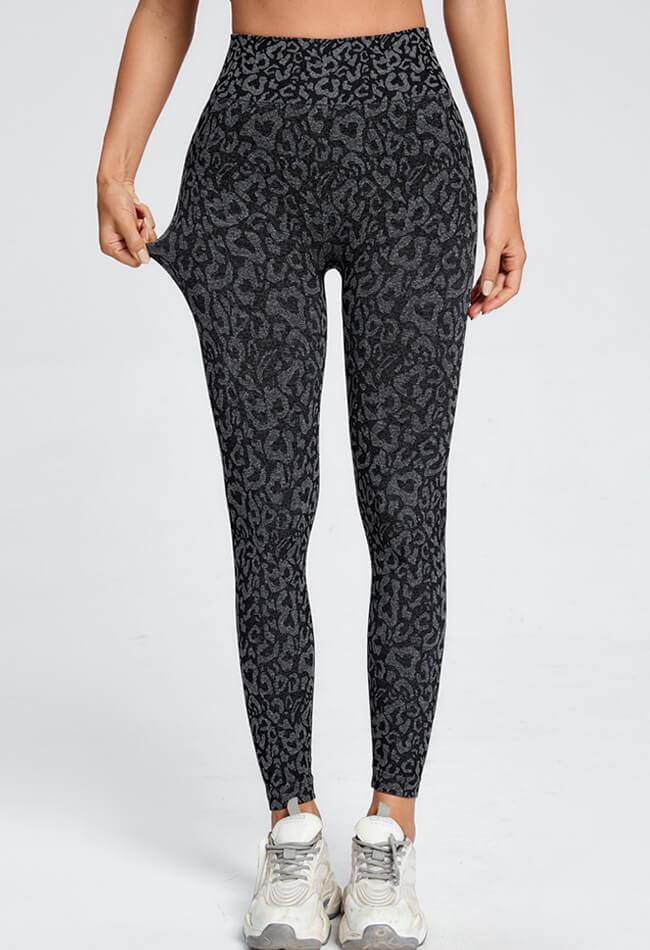 Leopard High Waist Stretch Legging - Linen - Mayzia