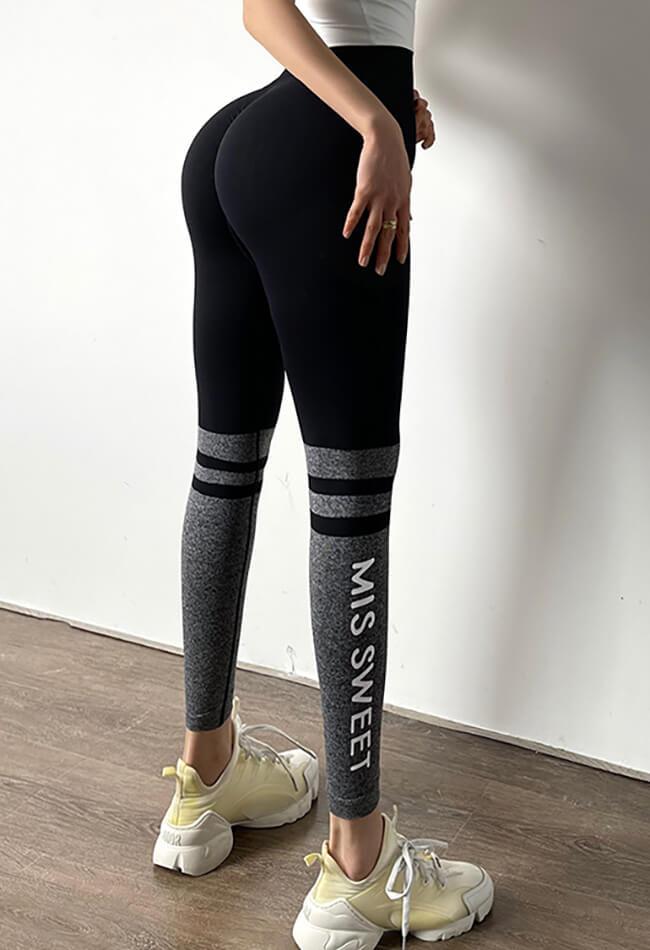 Letter Print Push Up Legging - Mayzia