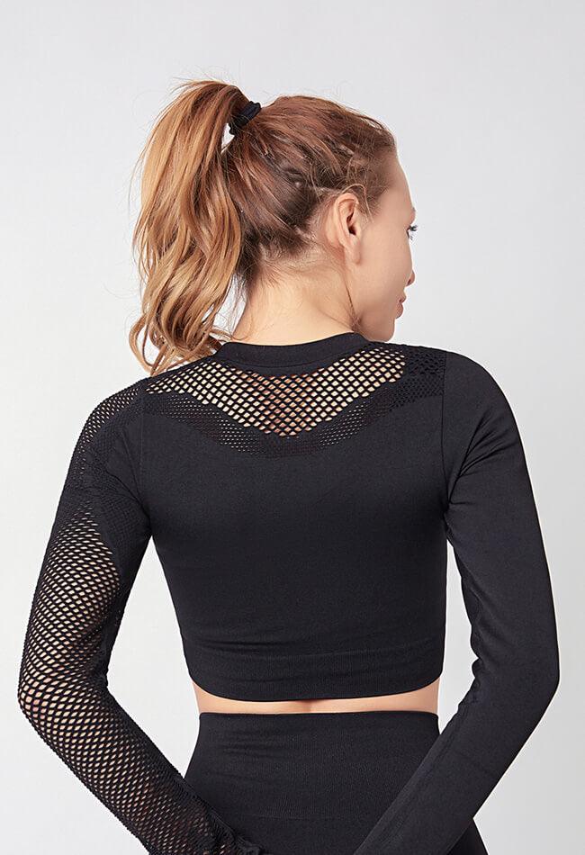 Mesh Long Sleeved Seamless Top - Soul - Mayzia