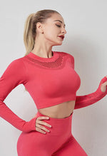 Mesh Long Sleeved Seamless Top - Soul - Mayzia