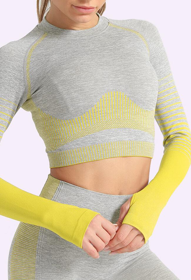 Ombre Power Seamless Sleeved Crop - Mayzia