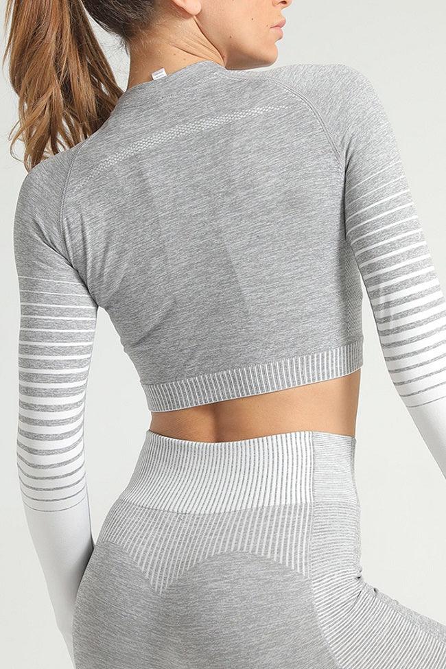 Ombre Power Seamless Sleeved Crop - Mayzia