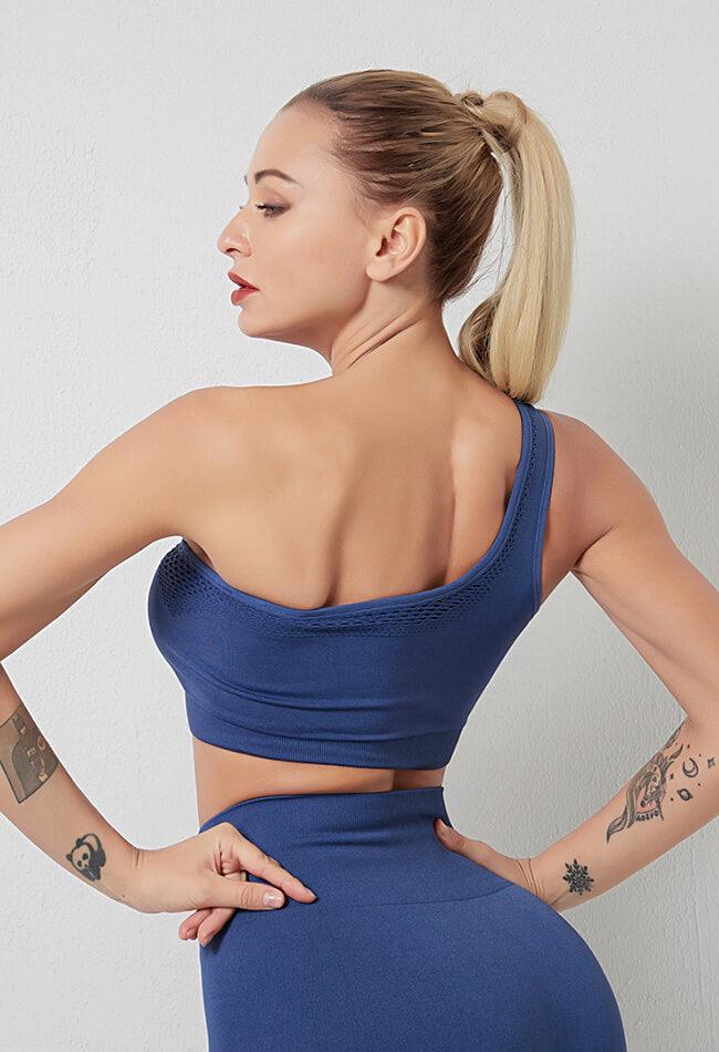 open lace back dress One-Shoulder Seamless Sports Bra
