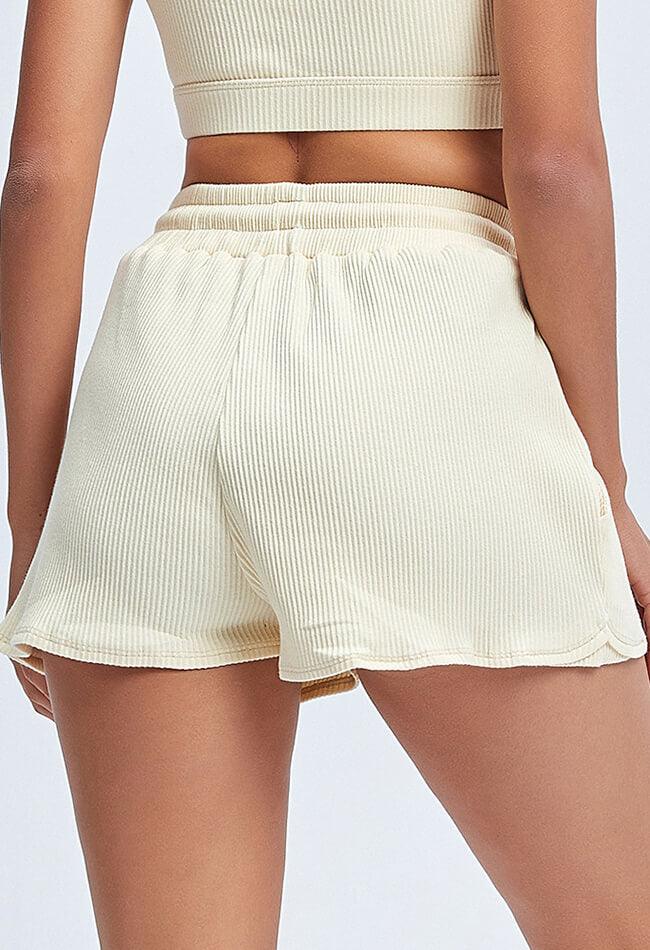 Ribbed Drawstring Loose Shorts - Sadie - Mayzia