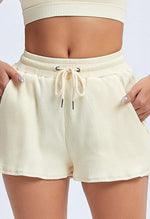 Ribbed Drawstring Loose Shorts - Sadie - Mayzia