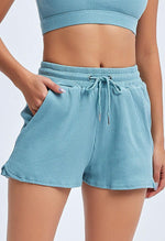 Ribbed Drawstring Loose Shorts - Sadie - Mayzia