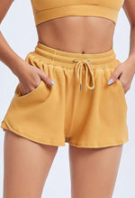 Ribbed Drawstring Loose Shorts - Sadie - Mayzia