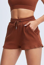 Ribbed Drawstring Loose Shorts - Sadie - Mayzia