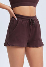 Ribbed Drawstring Loose Shorts - Sadie - Mayzia