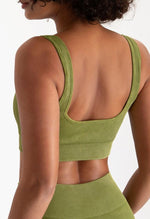 Ribbed High Elastic Seamless Sports Bra - Senta - Mayzia