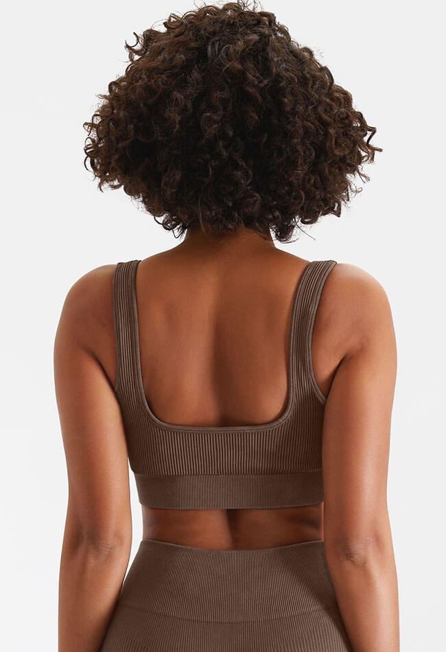 Ribbed High Elastic Seamless Sports Bra - Senta - Mayzia