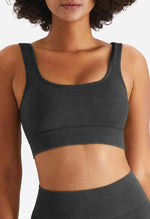 Ribbed High Elastic Seamless Sports Bra - Senta - Mayzia