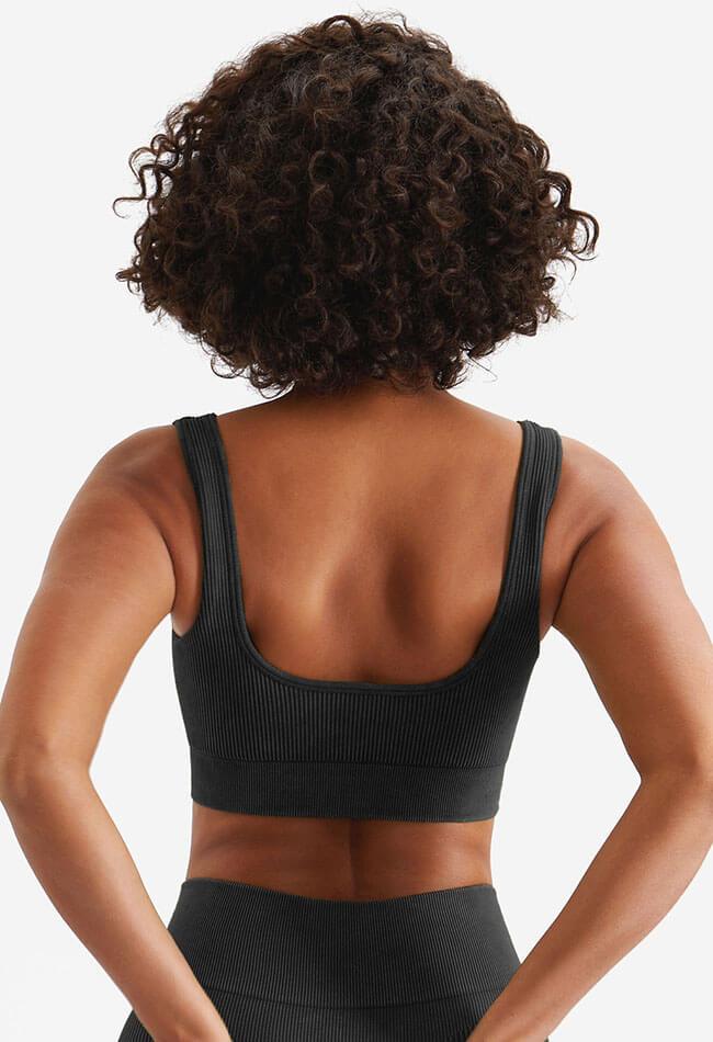 Ribbed High Elastic Seamless Sports Bra - Senta - Mayzia