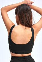 Ribbed Square Collar Sports Bra - Sadie - Mayzia