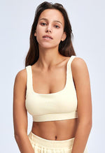 Ribbed Square Collar Sports Bra - Sadie - Mayzia