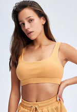 Ribbed Square Collar Sports Bra - Sadie - Mayzia