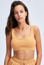 Ribbed Square Collar Sports Bra - Sadie - Mayzia