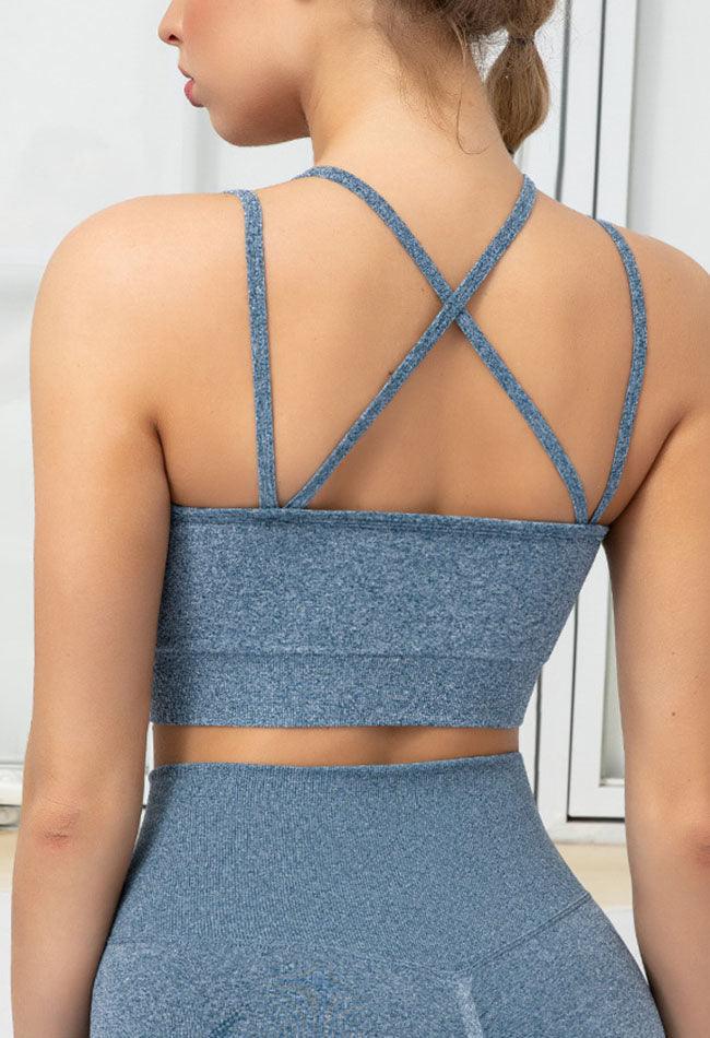 Seamless Backless Stretchy U Neck Sports Bra - Terry - Mayzia