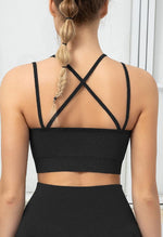 Seamless Backless Stretchy U Neck Sports Bra - Terry - Mayzia